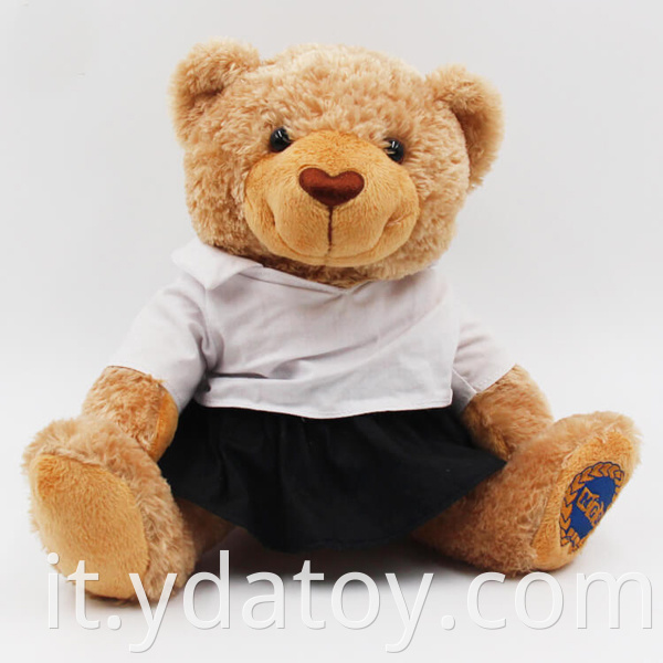 Cute plush white clothes teddy bear